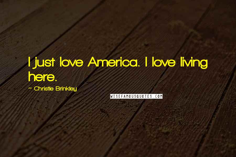 Christie Brinkley Quotes: I just love America. I love living here.