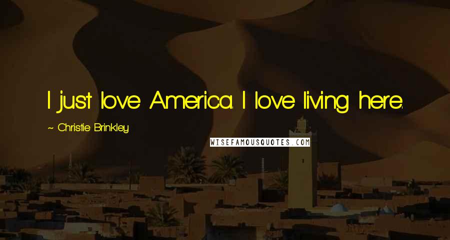 Christie Brinkley Quotes: I just love America. I love living here.