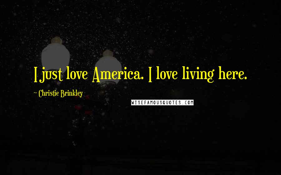 Christie Brinkley Quotes: I just love America. I love living here.