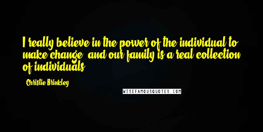 Christie Brinkley Quotes: I really believe in the power of the individual to make change, and our family is a real collection of individuals.