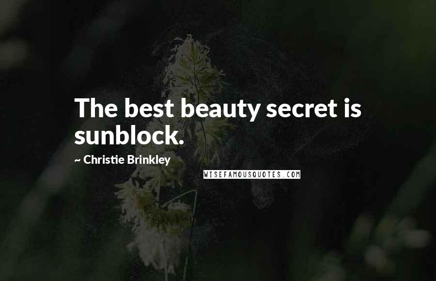 Christie Brinkley Quotes: The best beauty secret is sunblock.