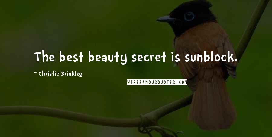 Christie Brinkley Quotes: The best beauty secret is sunblock.