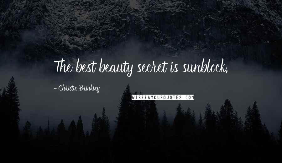 Christie Brinkley Quotes: The best beauty secret is sunblock.
