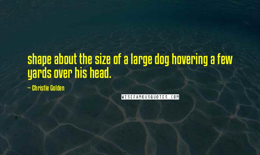 Christie Golden Quotes: shape about the size of a large dog hovering a few yards over his head.