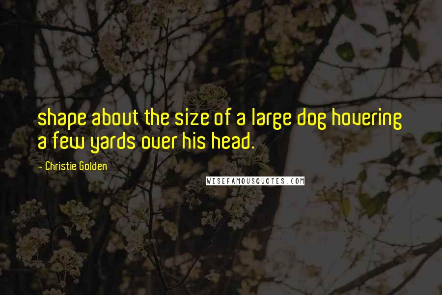 Christie Golden Quotes: shape about the size of a large dog hovering a few yards over his head.