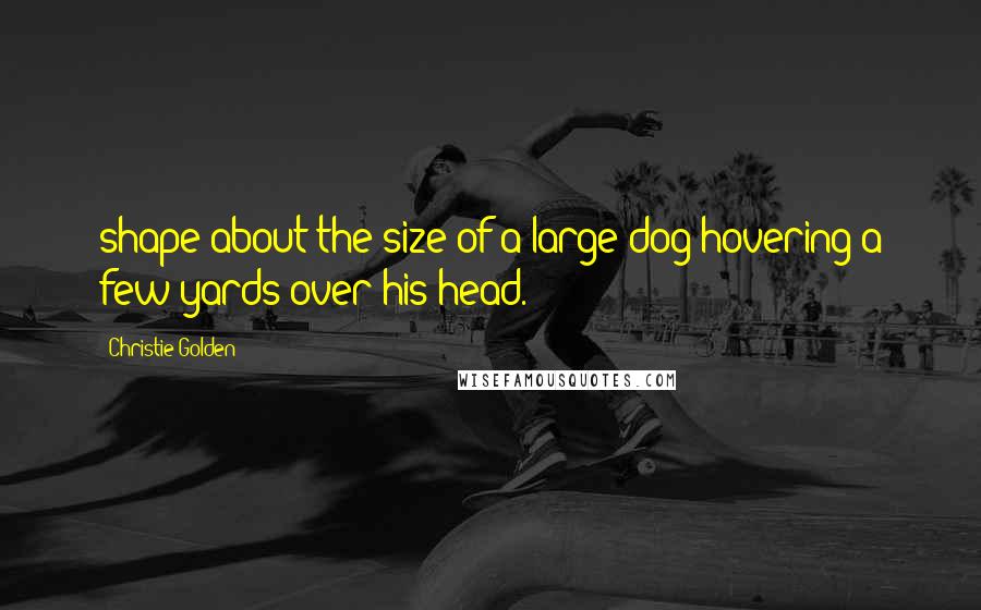 Christie Golden Quotes: shape about the size of a large dog hovering a few yards over his head.