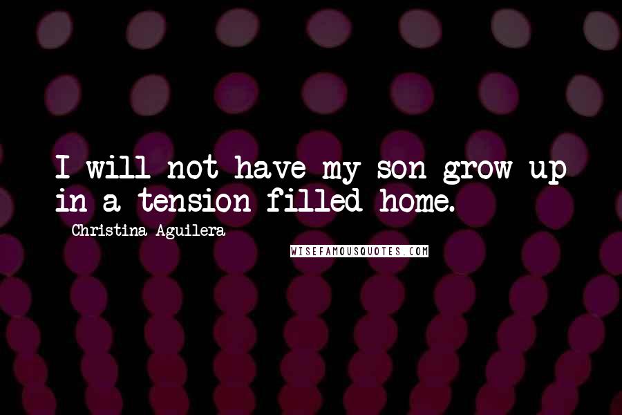 Christina Aguilera Quotes: I will not have my son grow up in a tension-filled home.