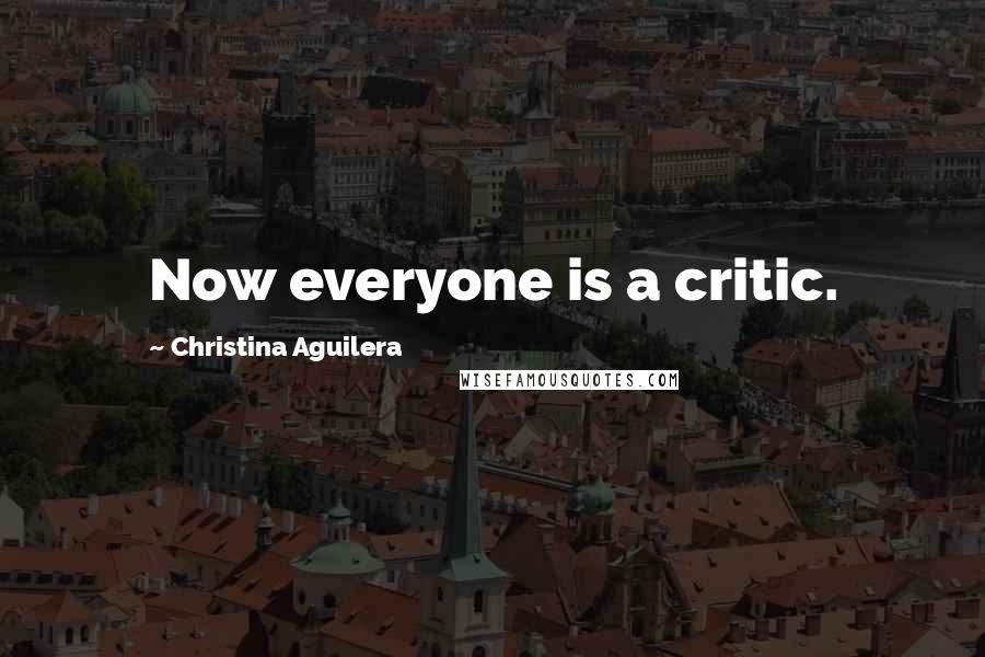 Christina Aguilera Quotes: Now everyone is a critic.