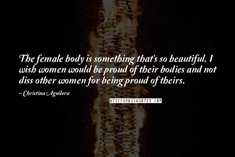 Christina Aguilera Quotes: The female body is something that's so beautiful. I wish women would be proud of their bodies and not diss other women for being proud of theirs.