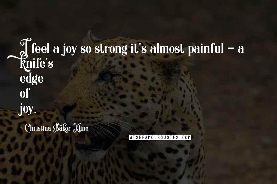 Christina Baker Kline Quotes: I feel a joy so strong it's almost painful - a knife's edge of joy.