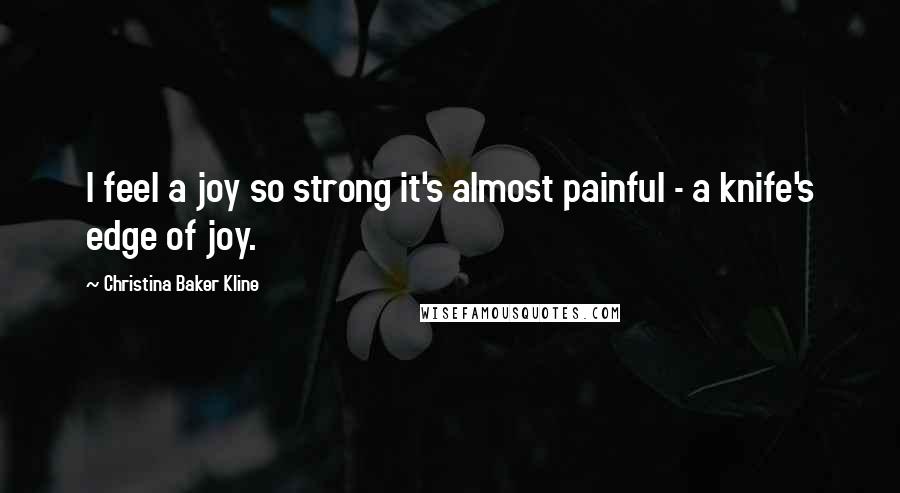 Christina Baker Kline Quotes: I feel a joy so strong it's almost painful - a knife's edge of joy.