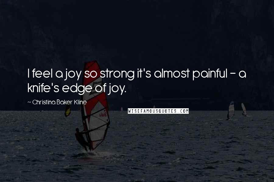 Christina Baker Kline Quotes: I feel a joy so strong it's almost painful - a knife's edge of joy.