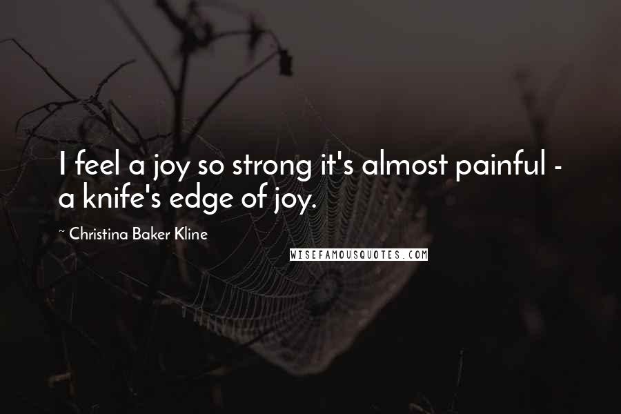 Christina Baker Kline Quotes: I feel a joy so strong it's almost painful - a knife's edge of joy.