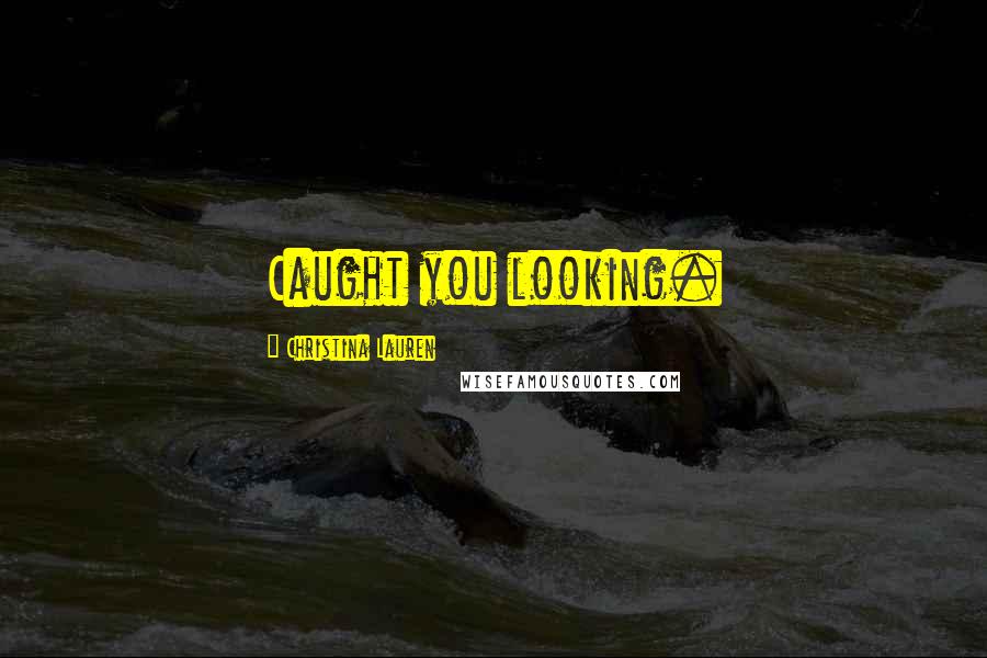 Christina Lauren Quotes: Caught you looking.