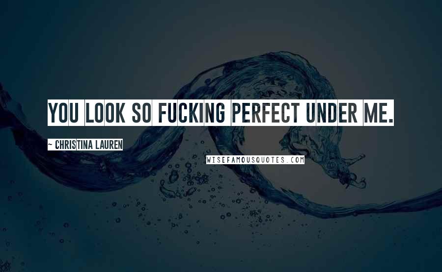 Christina Lauren Quotes: You look so fucking perfect under me.