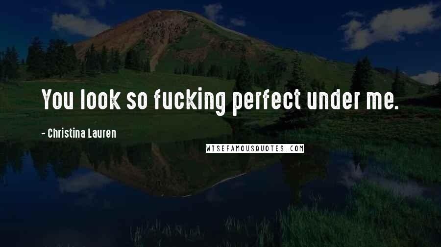 Christina Lauren Quotes: You look so fucking perfect under me.