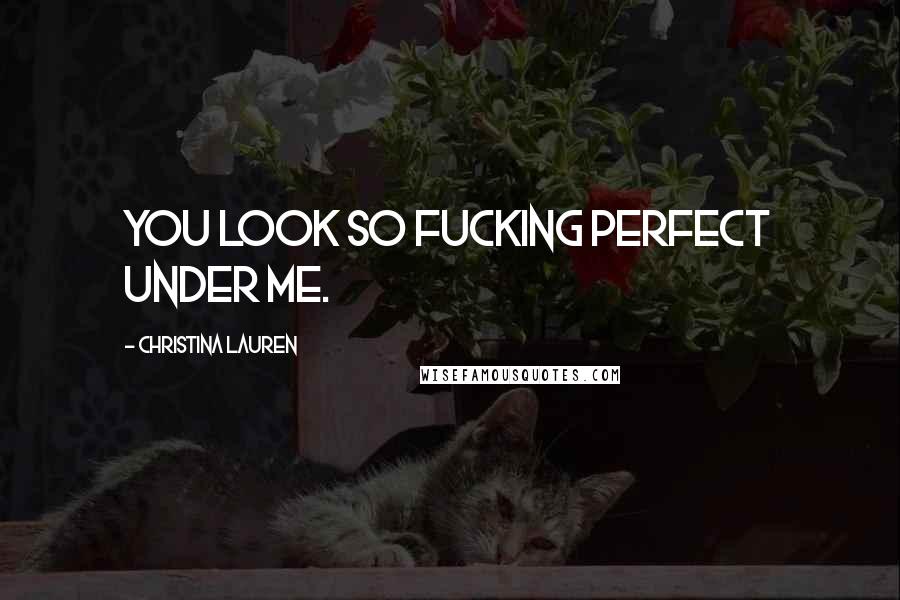 Christina Lauren Quotes: You look so fucking perfect under me.