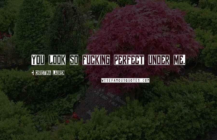 Christina Lauren Quotes: You look so fucking perfect under me.