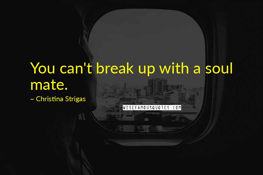 Christina Strigas Quotes: You can't break up with a soul mate.