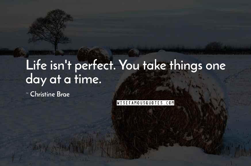 Christine Brae Quotes: Life isn't perfect. You take things one day at a time.