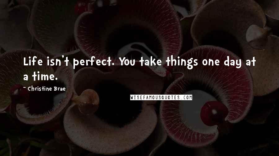 Christine Brae Quotes: Life isn't perfect. You take things one day at a time.
