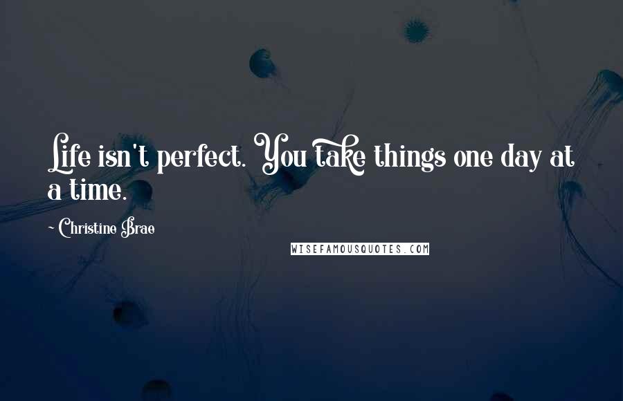 Christine Brae Quotes: Life isn't perfect. You take things one day at a time.