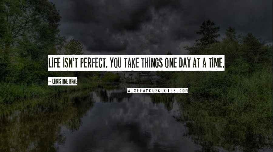 Christine Brae Quotes: Life isn't perfect. You take things one day at a time.