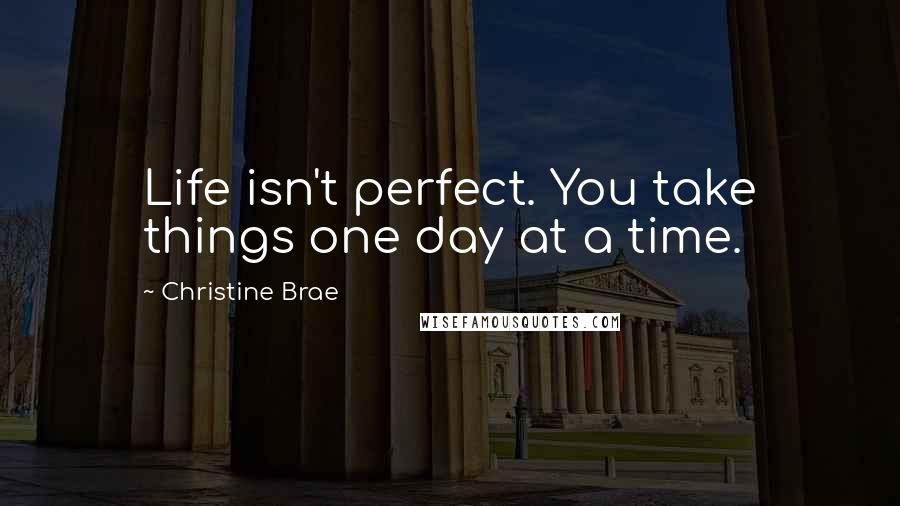 Christine Brae Quotes: Life isn't perfect. You take things one day at a time.