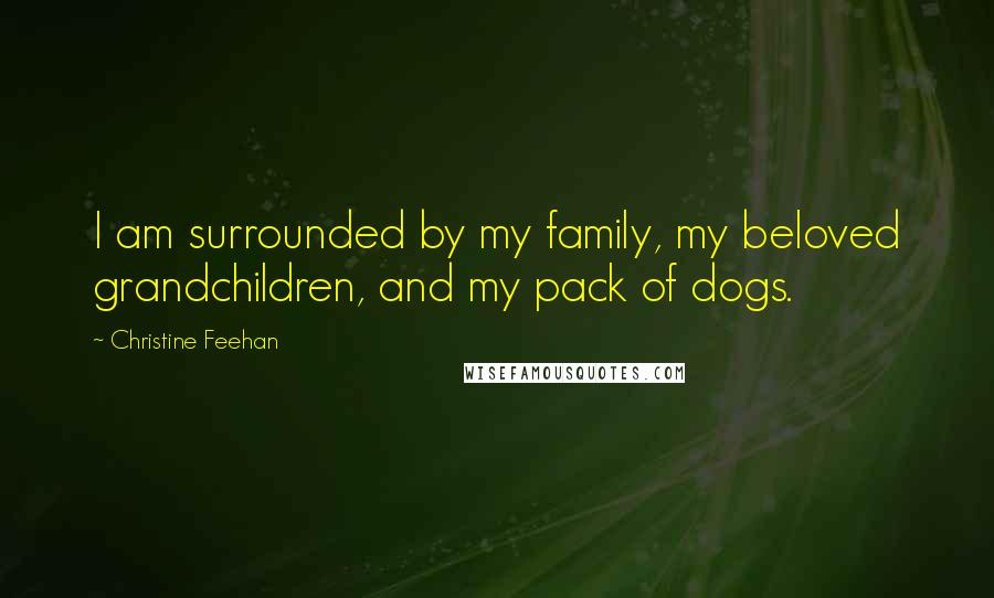 Christine Feehan Quotes: I am surrounded by my family, my beloved grandchildren, and my pack of dogs.