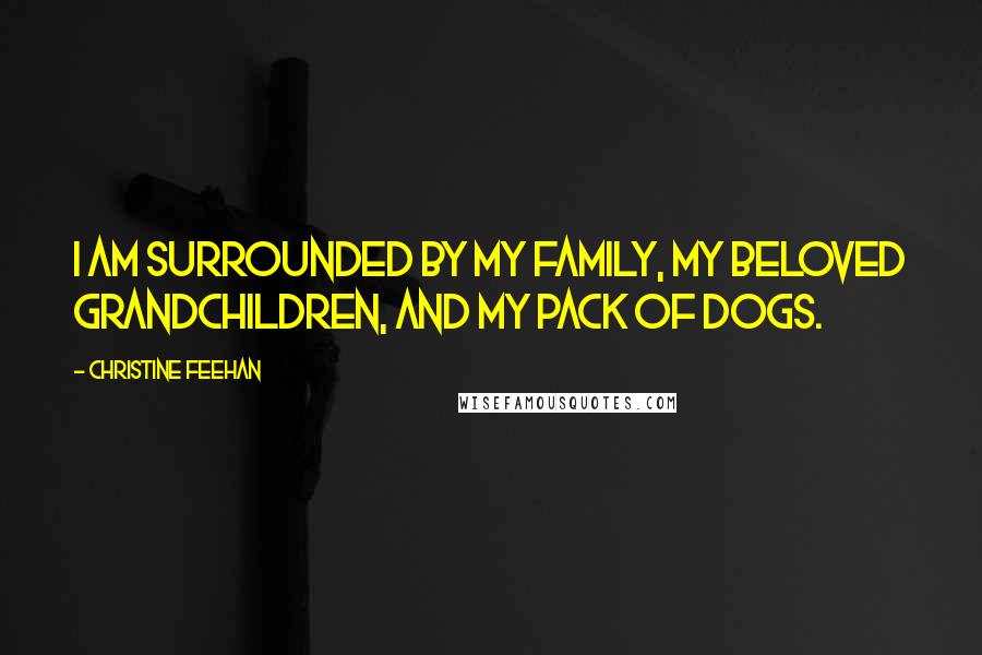 Christine Feehan Quotes: I am surrounded by my family, my beloved grandchildren, and my pack of dogs.