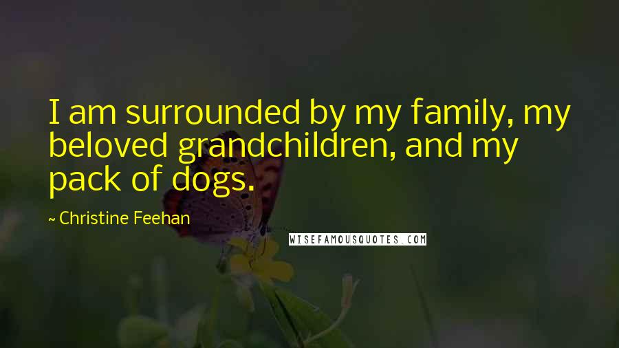 Christine Feehan Quotes: I am surrounded by my family, my beloved grandchildren, and my pack of dogs.