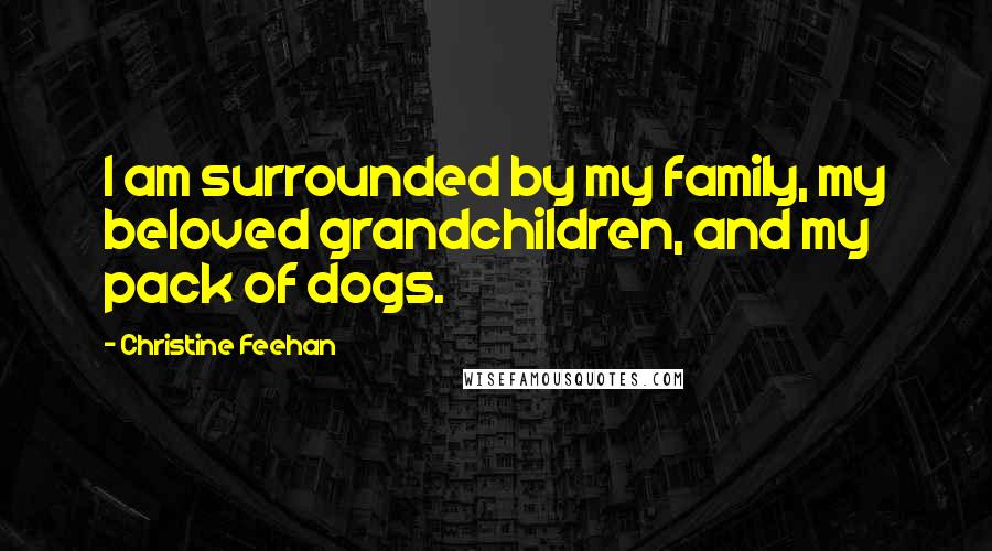 Christine Feehan Quotes: I am surrounded by my family, my beloved grandchildren, and my pack of dogs.