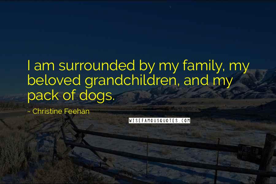 Christine Feehan Quotes: I am surrounded by my family, my beloved grandchildren, and my pack of dogs.