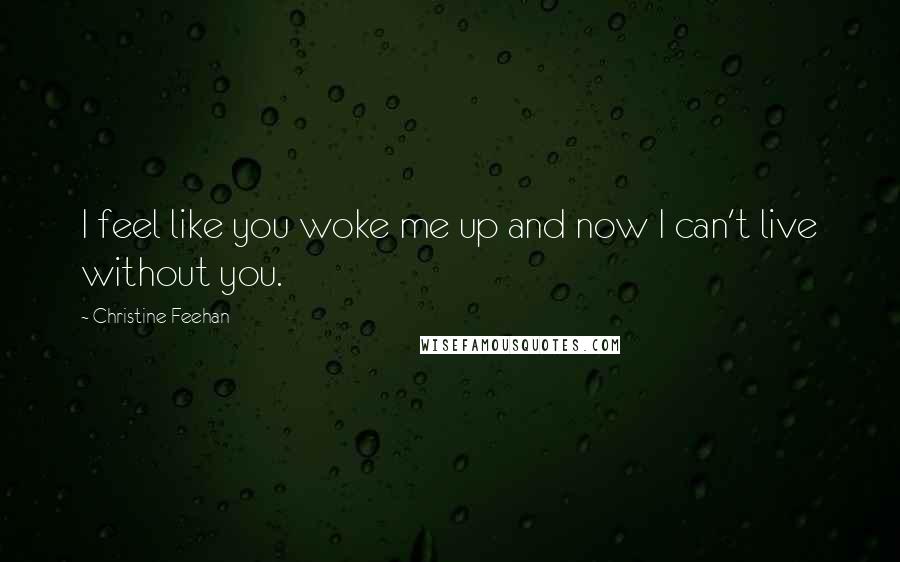 Christine Feehan Quotes: I feel like you woke me up and now I can't live without you.