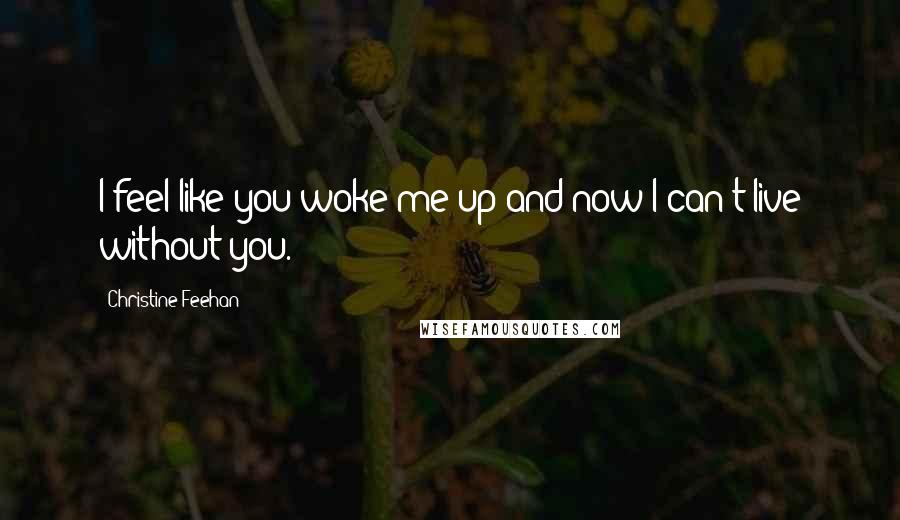 Christine Feehan Quotes: I feel like you woke me up and now I can't live without you.