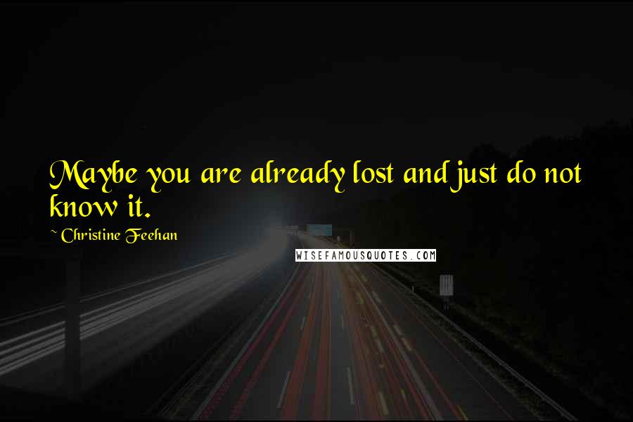 Christine Feehan Quotes: Maybe you are already lost and just do not know it.