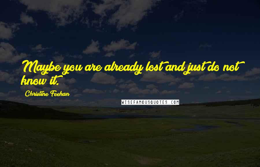 Christine Feehan Quotes: Maybe you are already lost and just do not know it.