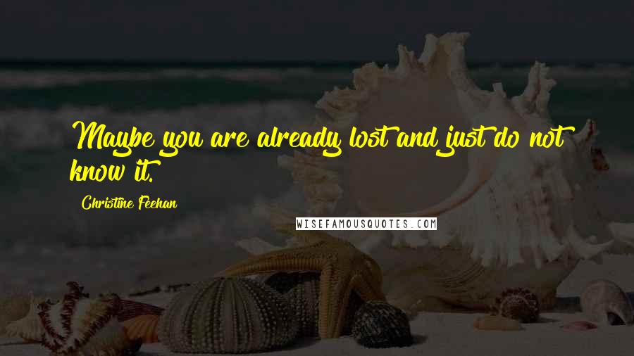 Christine Feehan Quotes: Maybe you are already lost and just do not know it.