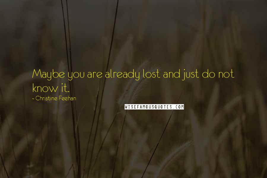 Christine Feehan Quotes: Maybe you are already lost and just do not know it.