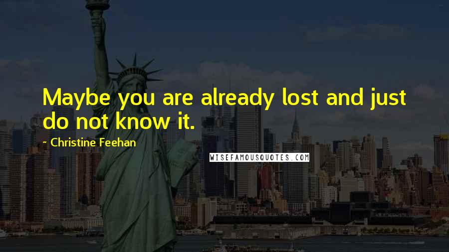 Christine Feehan Quotes: Maybe you are already lost and just do not know it.