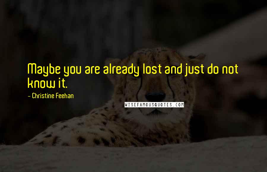 Christine Feehan Quotes: Maybe you are already lost and just do not know it.