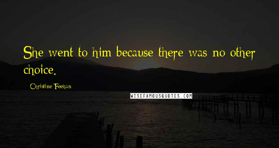 Christine Feehan Quotes: She went to him because there was no other choice.