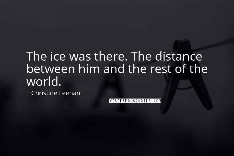 Christine Feehan Quotes: The ice was there. The distance between him and the rest of the world.