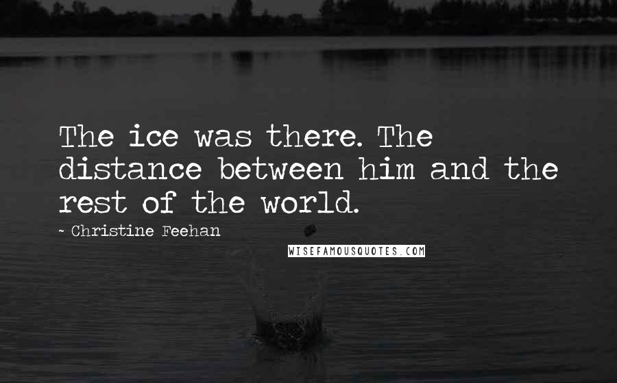 Christine Feehan Quotes: The ice was there. The distance between him and the rest of the world.