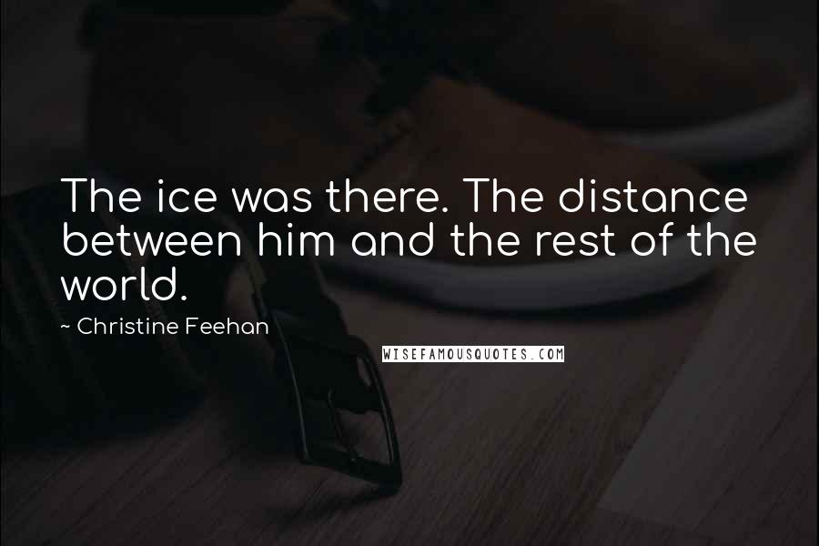 Christine Feehan Quotes: The ice was there. The distance between him and the rest of the world.