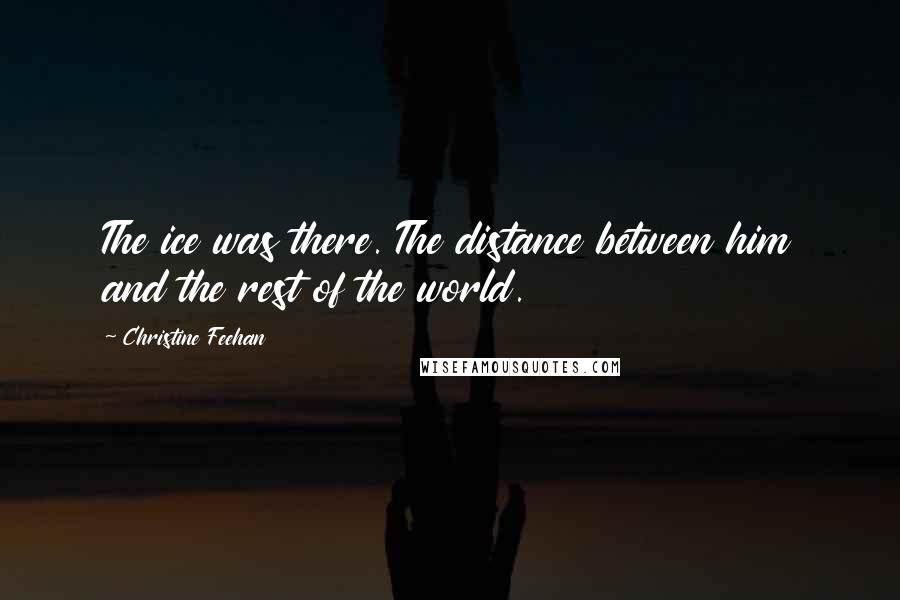 Christine Feehan Quotes: The ice was there. The distance between him and the rest of the world.