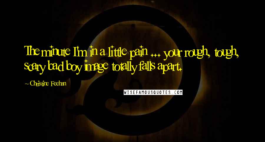 Christine Feehan Quotes: The minute I'm in a little pain ... your rough, tough, scary bad boy image totally falls apart.