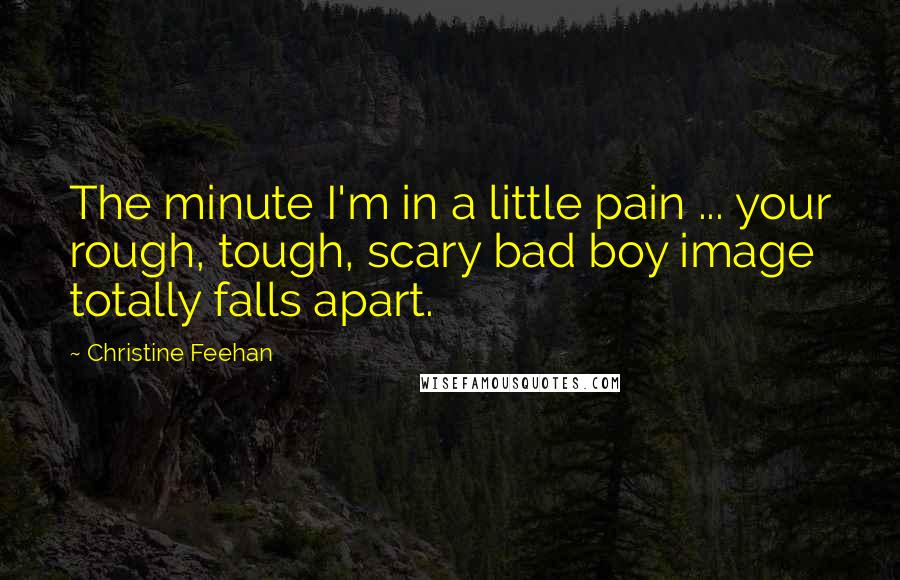 Christine Feehan Quotes: The minute I'm in a little pain ... your rough, tough, scary bad boy image totally falls apart.
