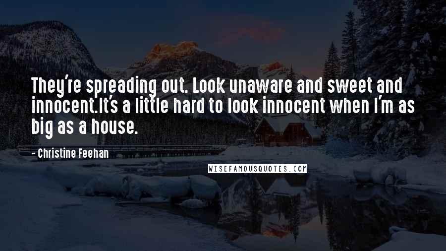 Christine Feehan Quotes: They're spreading out. Look unaware and sweet and innocent.It's a little hard to look innocent when I'm as big as a house.