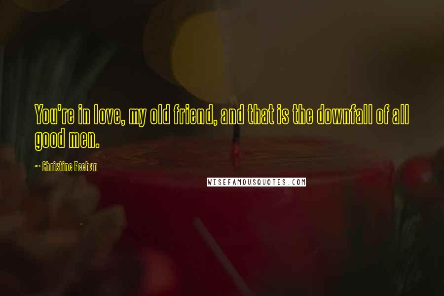 Christine Feehan Quotes: You're in love, my old friend, and that is the downfall of all good men.